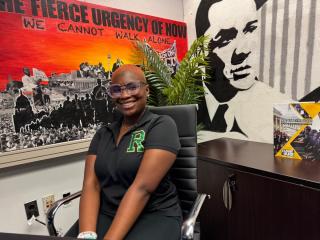 Ambassador Xyon Young before her debut on WHUR Daily Drum